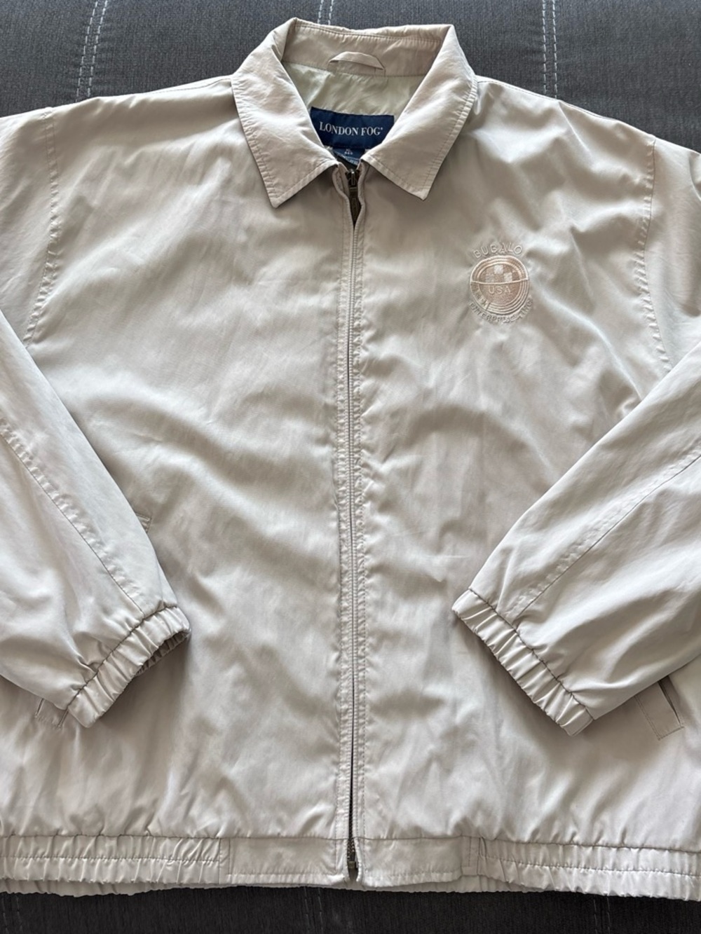London Fog Men's Light Beige Zip-Front Jacket. XL